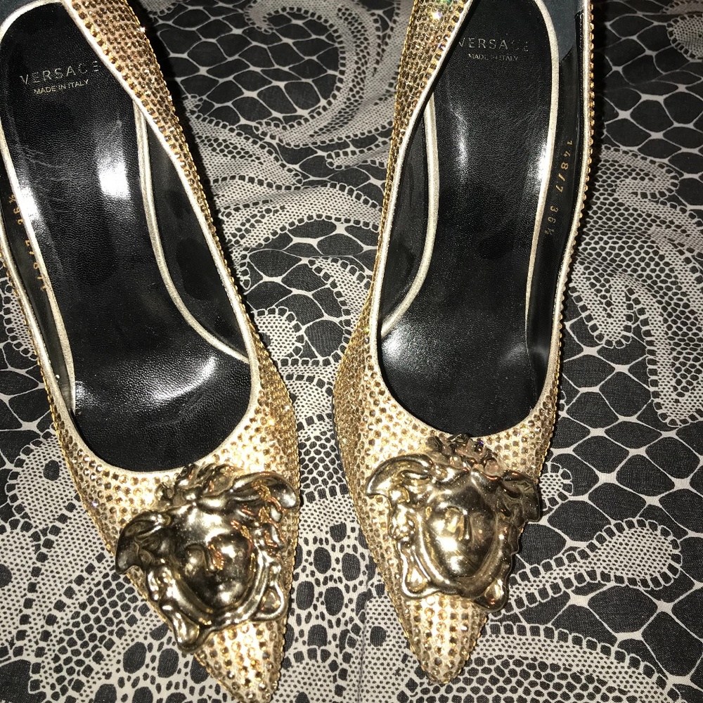 Versace gold heels